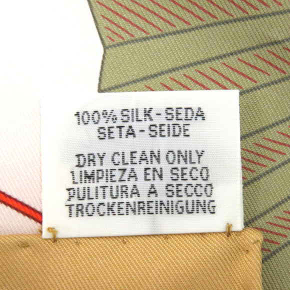 HERMES Cream Silk Scarf - Picture 6 of 6